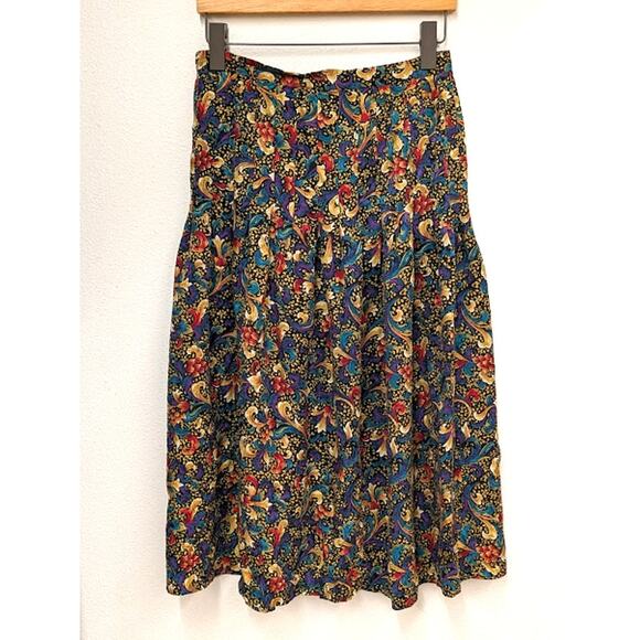 Vintage ANNE CRIMMINS FOR UMI COLLECTIONS  Silk Pleated Skirt - Picture 1 of 6